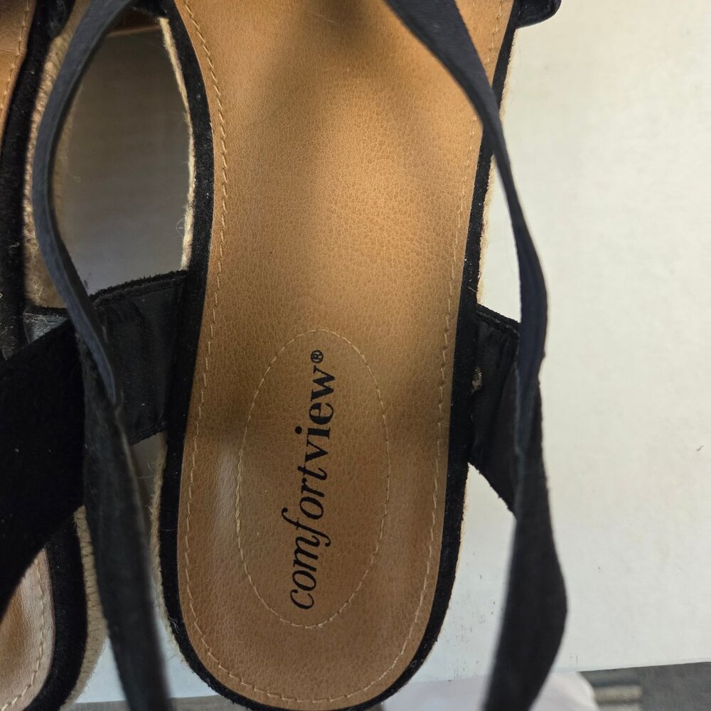 Comfortview Womens The Elodie Espadrille Shoe. Black 8.5 WW - Picture 3 of 7